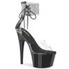 Pleaser - ADORE724RS Sandale à bride à la cheville, Pole dance chaussures - Chaussures de pole dance - Noir/Couleur argent Product image